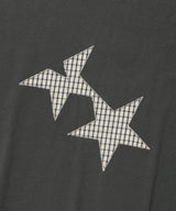 ツインスターチェックアップリケ半袖Tシャツ チャコール(CV2FMUT544A)