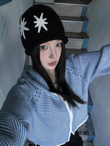 Sky Knit Two-Way Hood Zip-Up