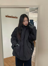 Shoel Hooded Half Duck Down Padded Jumper