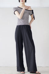 Bent Wide Pintuck Slacks