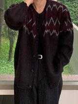 Shadow Jacquard Brush Cardigan