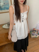 Yura Lace Smoke Back Shirring Sleeveless Bustier