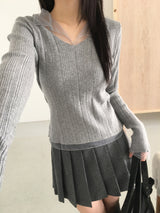 Chiffon layered knit
