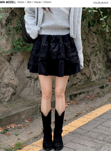 #レースティアードミニスカート (2color)