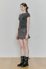FRAGILE GRAPHIC TEE charcoal