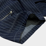 stripe denim shorts_blue