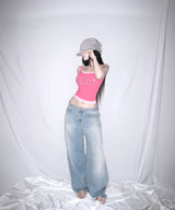 blush lace denim pt