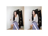 DOODLE CURVED PANTS (PURPLE)