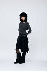 MUREN SHIRRING TOP / CHARCOAL