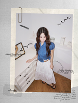 Cotton Punching Banded Waist Long Skirt