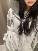 レホクロスパッチフーディジップアップ