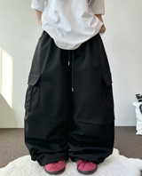 ハーディーイブンツーピンタックバルーンカーゴロングパンツ🩶🖤2カラー