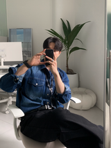  Deface Double Flap Pocket Denim Shirt