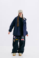 SOFT LIGHT HOODED JACKET - NAVY/BABY PINK