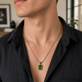 Emerald Frame Necklace