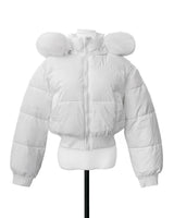 heather fur & slim crop padding JP