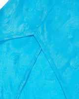 Two Tone Ribbon Paisely Halter-neck Top _ SKYBLUE