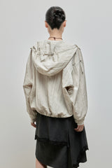 String Hoodie Windbreaker_Beige