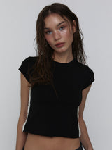 レースベビーTシャツ_Black