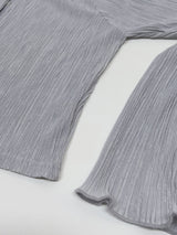 Pleated Crop Cardigan T-shirt
