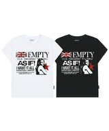アズイフギャルズグラフィックキャップスリーブTシャツ - ホワイト