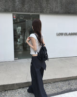 シャーリングピンタックパフブラウス