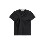 スラッシュピンタックTシャツ (BLACK)