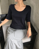 [MADE/6colors] ミルドコットン 4スリーブTシャツ