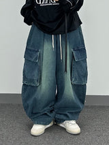 marine washed denim balloon pt