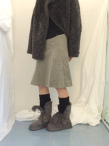 soft corduroy banding skirt