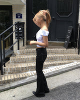 ブラックステッチブーツカットパンツ
