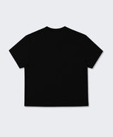 スラブヘンリーネッククロップドTシャツユニオンジャック ブラック