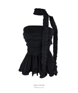 Mermaid sheer frill scarf top (3color)