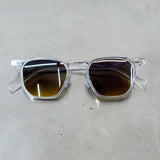 Crystal Tea Gradient Square Sunglasses