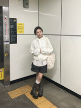 ミニザンフラワーエンボスクロップパーカー（6c）