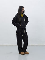 stitch cargo sweat pants
