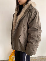 Viewpass High Neck Fur Bomber Jacket