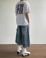 Flat 7-Part Denim Pants