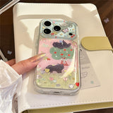 Forest Cat Gold Accent iPhone Case
