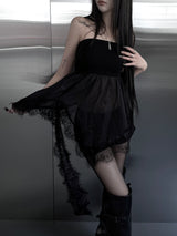 lace frill two-way top (2color)