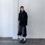 シャドウウォッシュワイドデニムショーツ