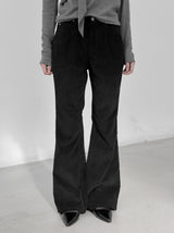 Corduroy semi-bootcut pants