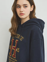 ヘリテージ オーバーフィット フード付きスウェットシャツ_Navy