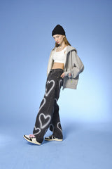 【数量限定】[unisex] heart denim pants (black) 