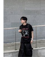 タッチグラフィックオーバーサイズハーフTシャツ