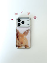 BABY BUNNY PINK Silver Epoxy Case