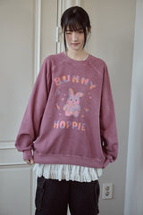 Pastel Bunny Raglan Pigment Sweatshirt