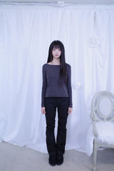 ツーボタンシャーリングブーツカットパンツ（3color）