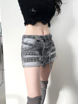 1139. Piercing star denim mini sk