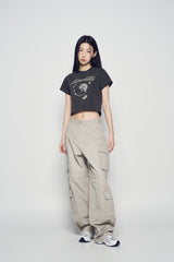 25SS GALAXY PIGMENT CROP SHORT SLEEVE T-SHIRT CHARCOAL